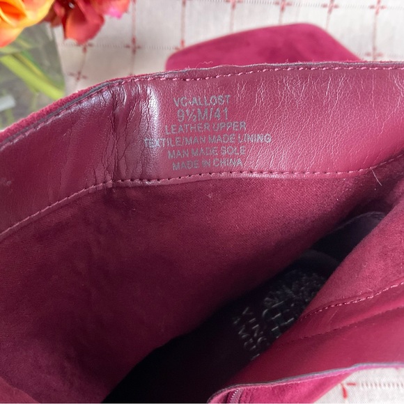 💎 Vince Camuto “Allost” Brick Suede High Heel Bootie Sz 9.5 Ankle Boots - Picture 5 of 7